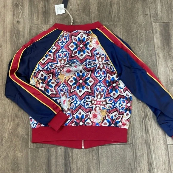 Dolce Cabo Red and Blue Reversible Bomber Track style Jacket - Picture 5 of 7